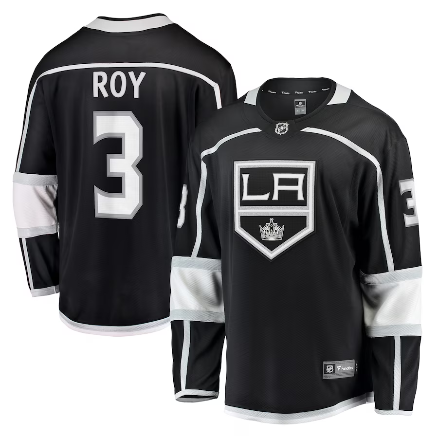 Men's Los Angeles Kings Matt Roy #3 Black Home Breakaway Jersey